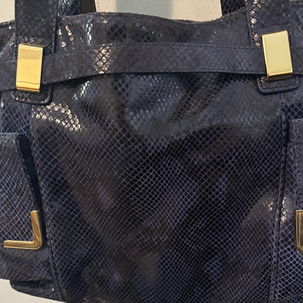 Michael Kors Vintage Black & Blue Handbag - Picture 7 of 11
